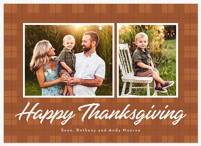 Plaid Sentiment Thanksgiving Cards