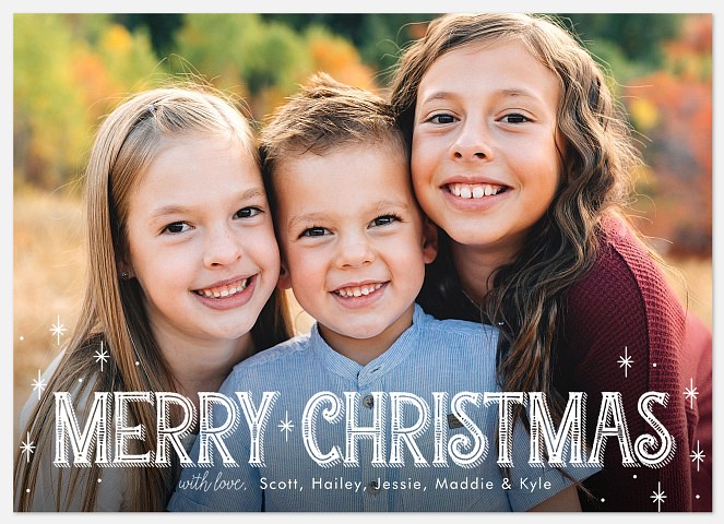 Vintage Inline Holiday Photo Cards