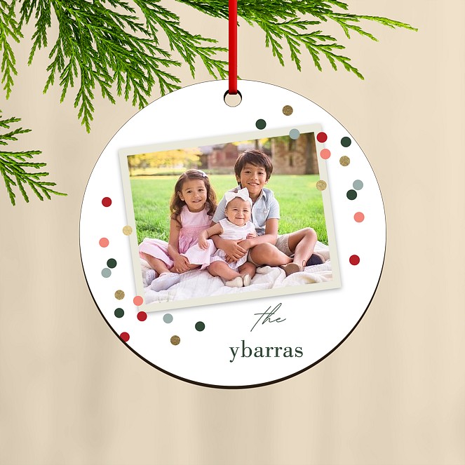 Confetti Snapshot Custom Ornaments