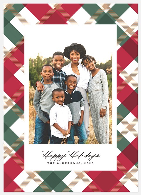 Merry Plaid Holiday Photo Cards