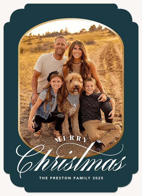 Rounded Frame Personalized Holiday Cards