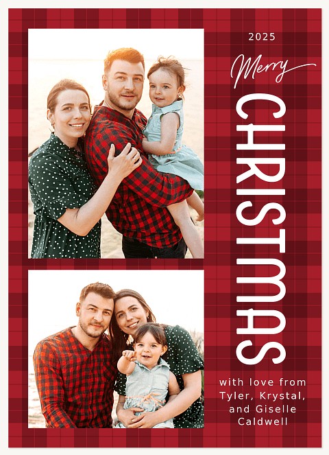 Traditional Plaid Personalized Holiday Cards