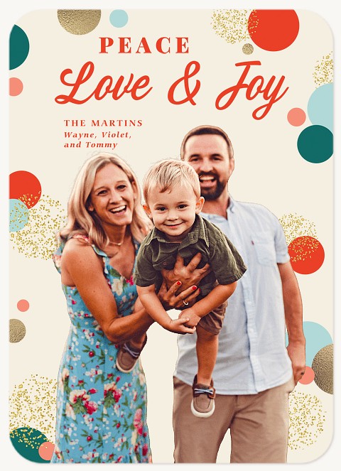 Bubbly Confetti Personalized Holiday Cards