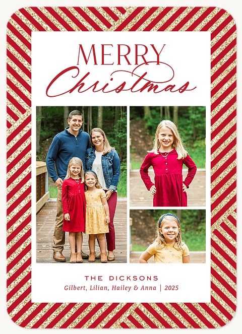 Criss Cross Personalized Holiday Cards