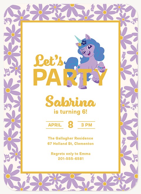My Little Pony Playful Daisies Kids Birthday Invitations