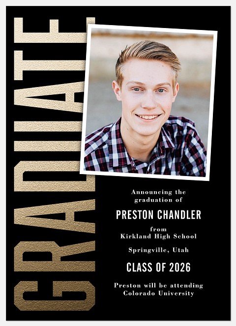 Distinguished Gold Graduation Cards