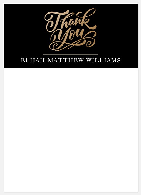 Golden Thanks Thank You Cards 