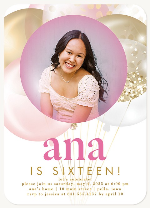 Glitter & Shine Teen Birthday Invitations