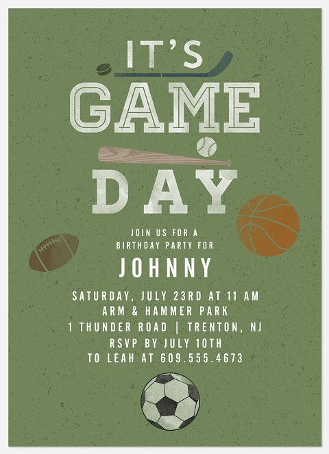Game Day Kids' Birthday Invitations