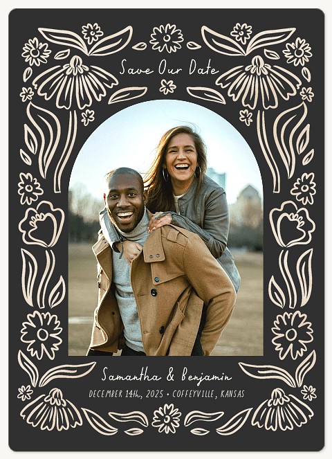Botanical Border Wedding Save the Date Magnets