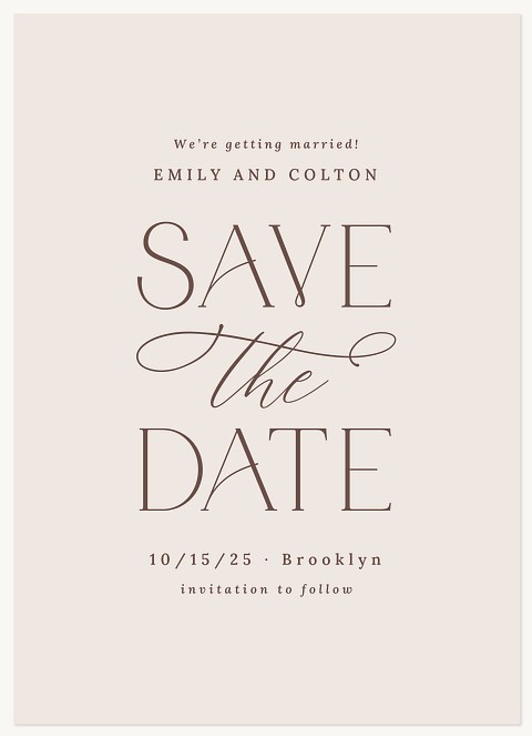 Elegant Type Save the Date Cards