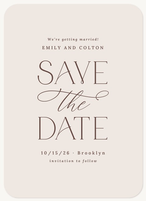 Elegant Type Save the Date Cards