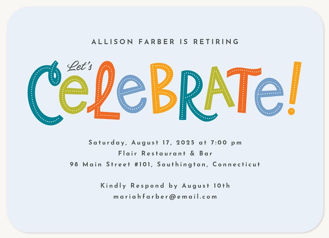 Colorful Celebration Invitations