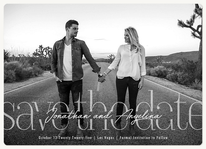 Typographic Overlay Wedding Save the Date Magnets