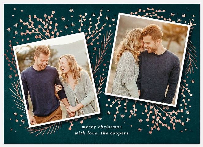 Golden Brush Holiday Photo Cards