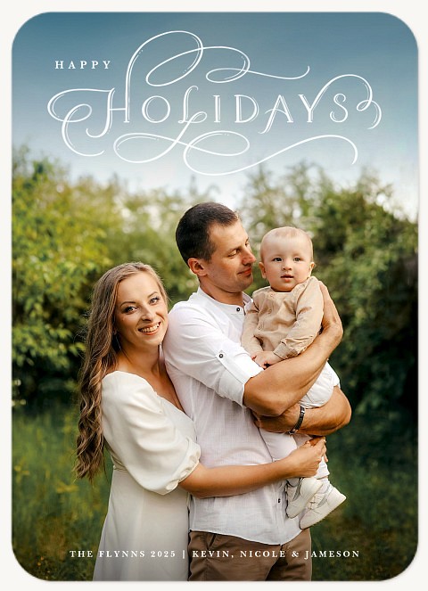 Storybook Flourish Personalized Holiday Cards