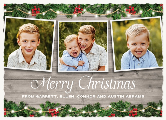 Rustic and Festive Personalized Holiday Cards