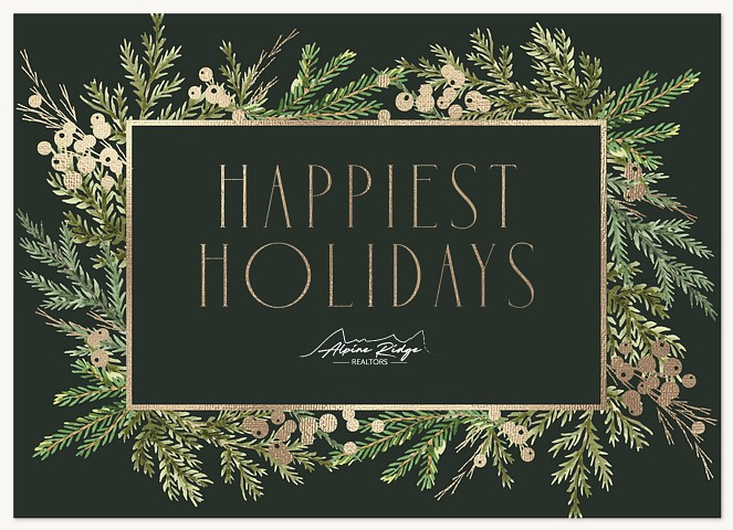 Luxe Pine Business Holiday Cards