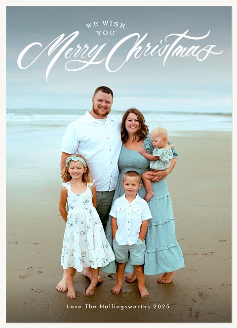 Lettering On Top Personalized Holiday Cards