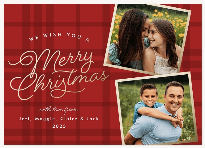 Tartan Snapshots Personalized Holiday Cards