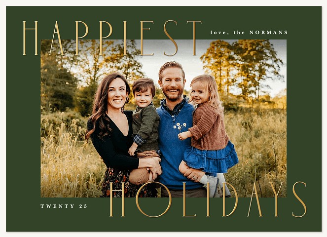 Radiant Wishes Personalized Holiday Cards