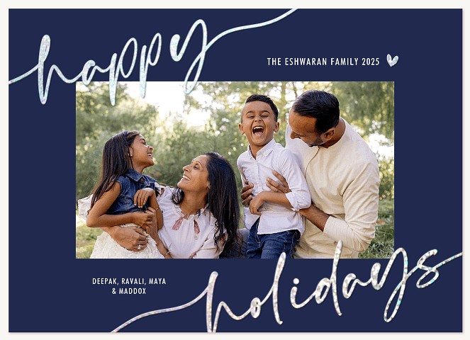 Glistening Corners Personalized Holiday Cards