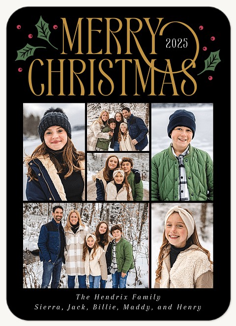 Classic Grid Personalized Holiday Cards