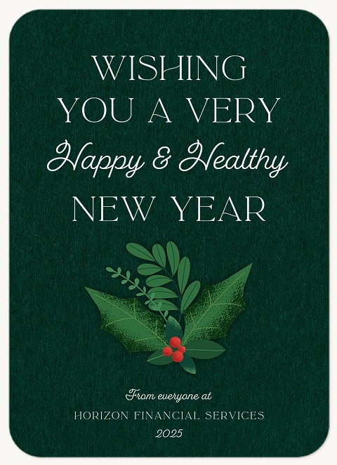 Lush Leaves Business Holiday Cards