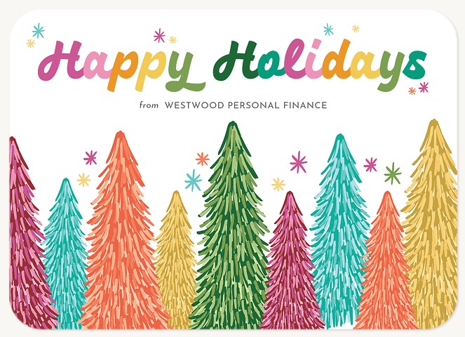 Vibrant Forest Business Holiday Cards