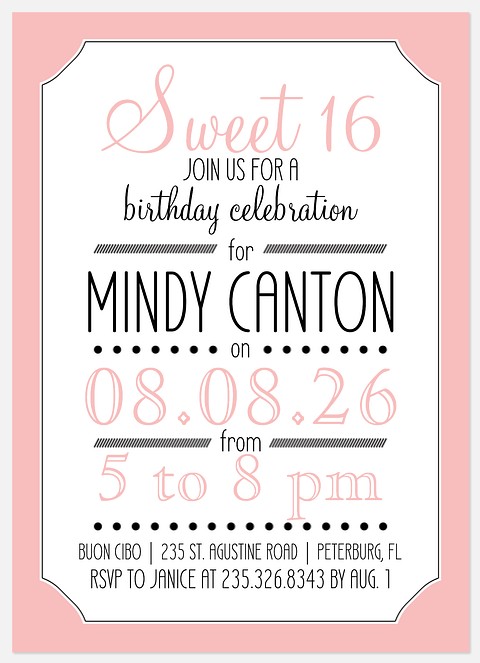 Sixteen Candles Kids' Birthday Invitations