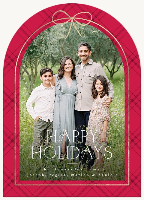 Graceful Ribbon Personalized Holiday Cards