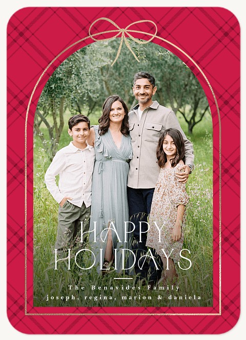 Graceful Ribbon Personalized Holiday Cards