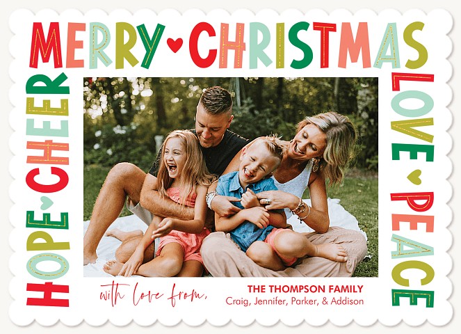 Colorful Greeting Personalized Holiday Cards