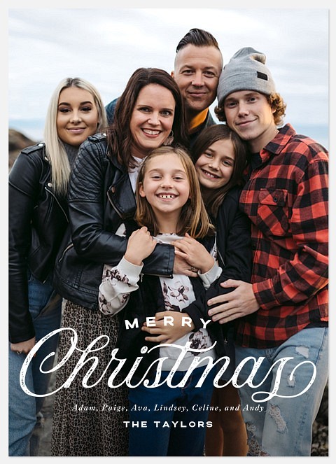 Textured Greeting Holiday Photo Cards