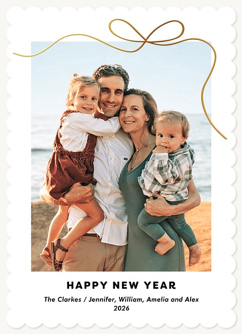 Topped With A Bow Personalized Holiday Cards
