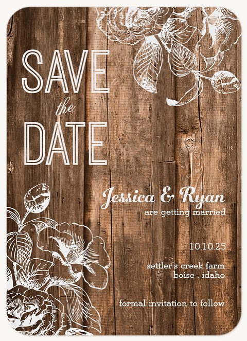 Rustic Floral Save the Date Cards