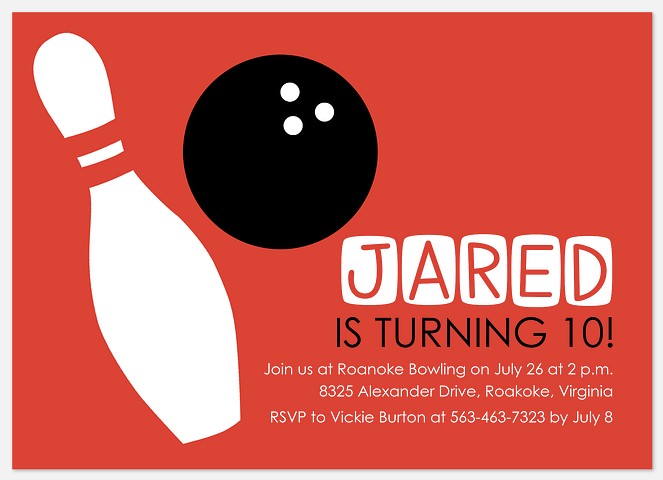 Ready, Set, Bowl!  Kids' Birthday Invitations