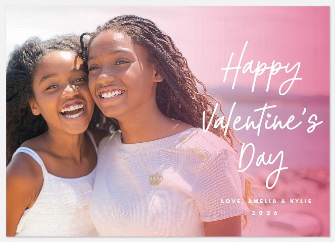 Blushing Overlay Valentine Photo Cards