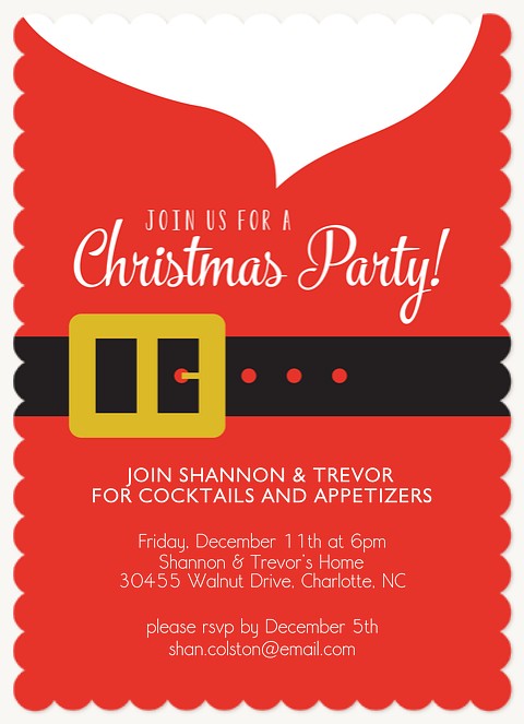 Modern Claus Holiday Party Invitations