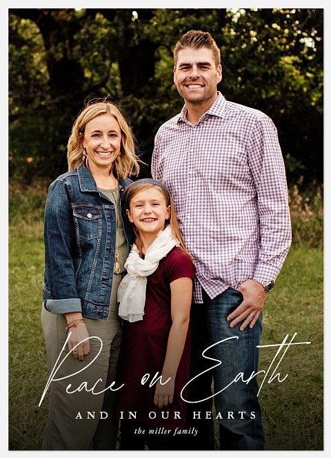 Peaceful Script Holiday Photo Cards