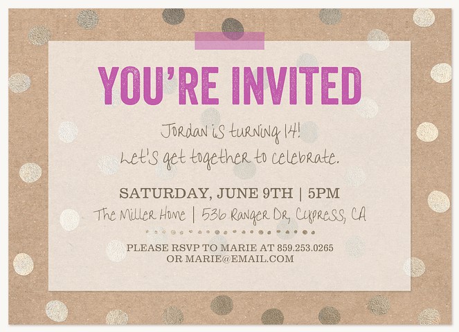 Preppy Surprise Teen Birthday Invitations