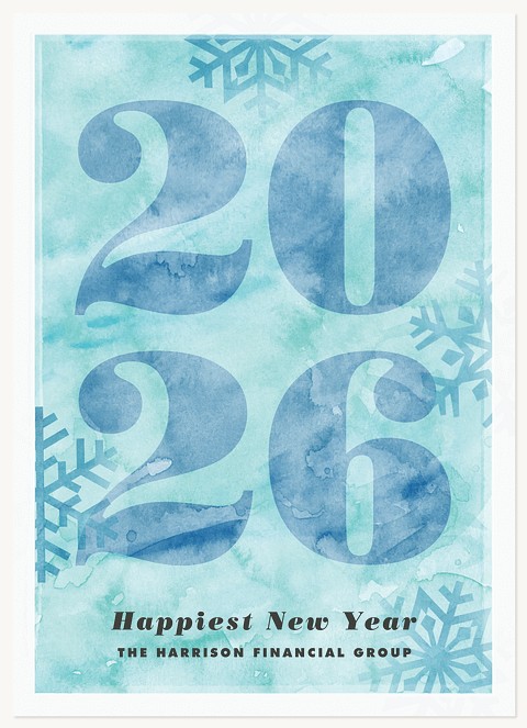 Glacier Watercolor Business Holiday Cards
