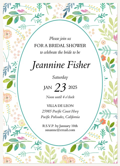 Flora Shower Bridal Shower Invitations
