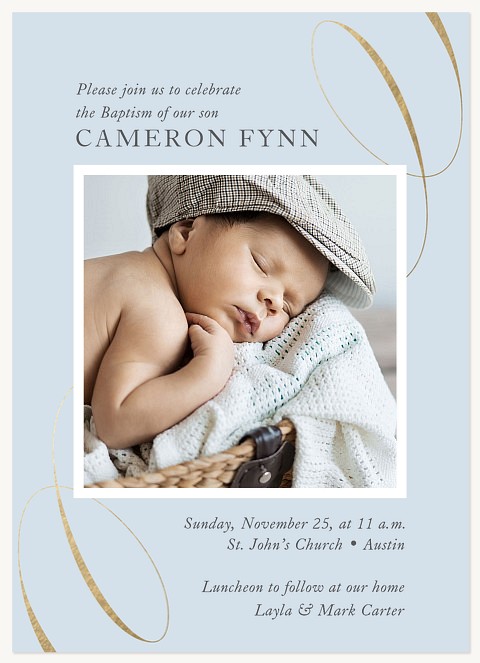 Polished Ribbon Baptisms & Christening Invitations