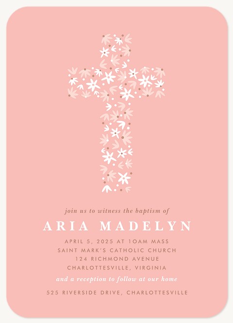 Cross of Flora Baptisms & Christening Invitations