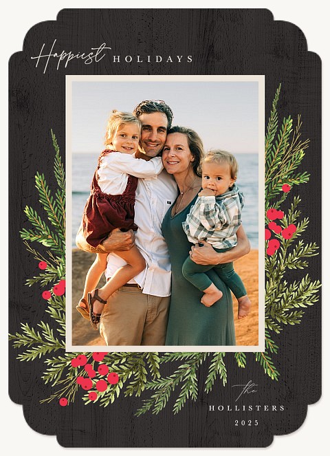 Woodland Pine Personalized Holiday Cards