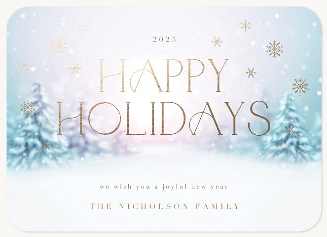 Frosted Pines Personalized Holiday Cards