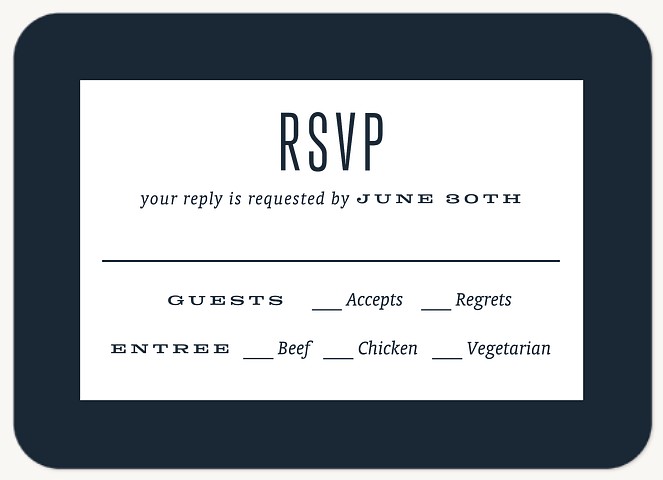 Classic & Poised Wedding RSVP Cards