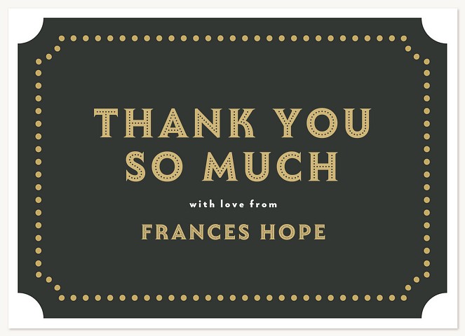 Theatre Ticket Thank You Cards 