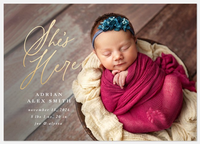 Shimmering Intro Baby Birth Announcements